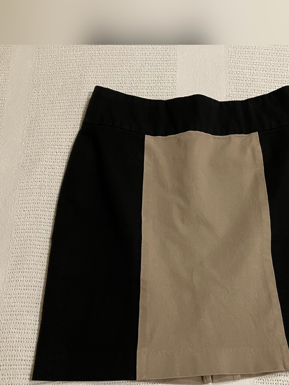 Banana Republic Black and Tan Center-Panel Mini Skirt